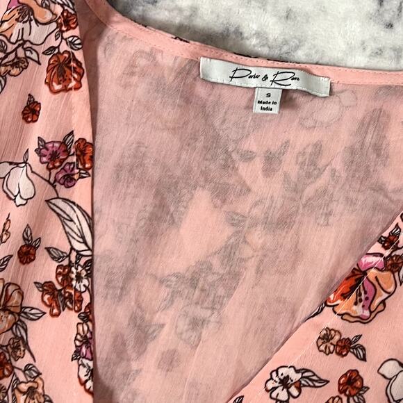 Parker & Rowe Pink Floral Midi Dress Sz S - Picture 3 of 8